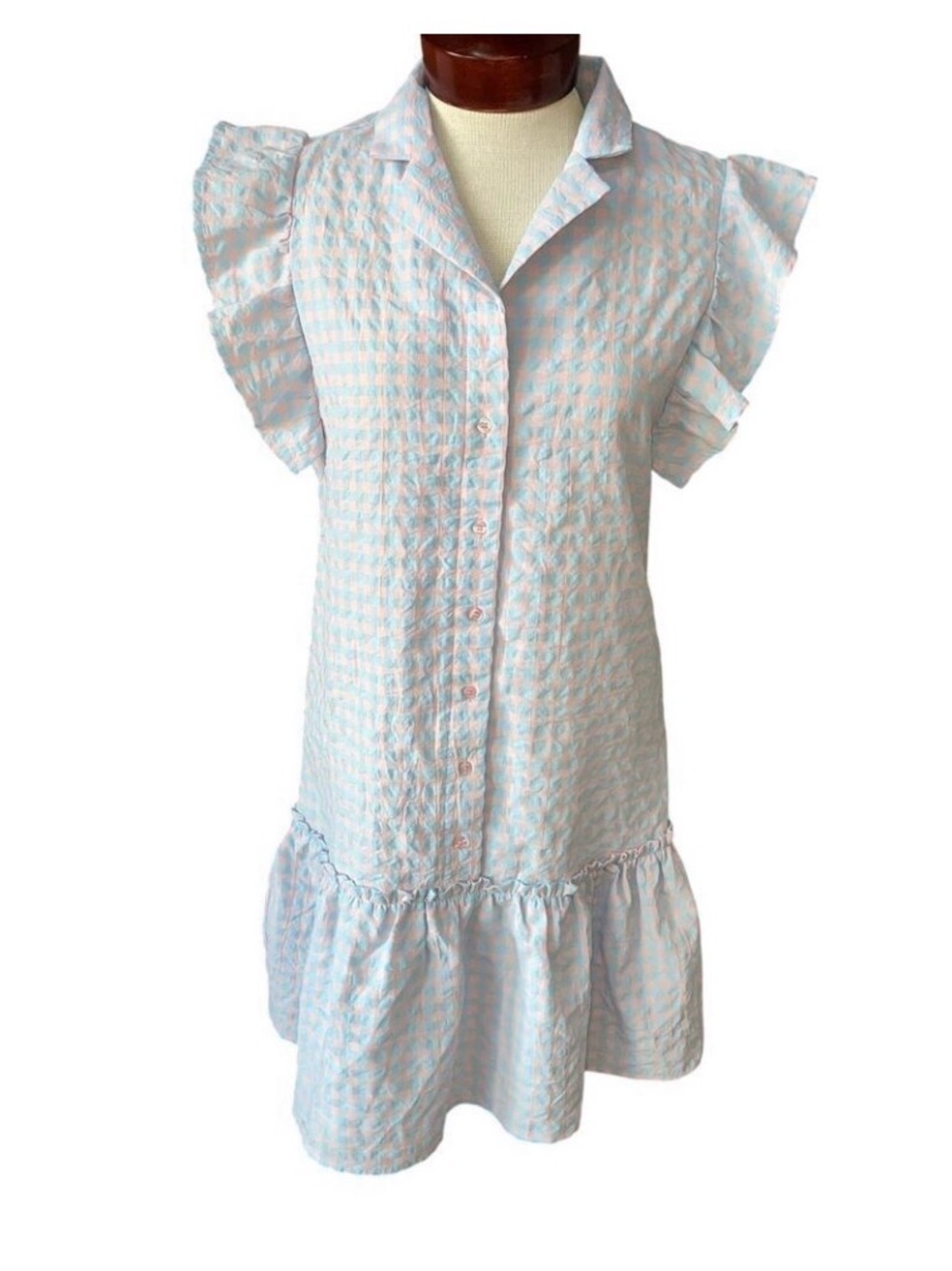 The Shirt by Rochelle Behrens Light Blue and Pale Dress S Tuckernuck